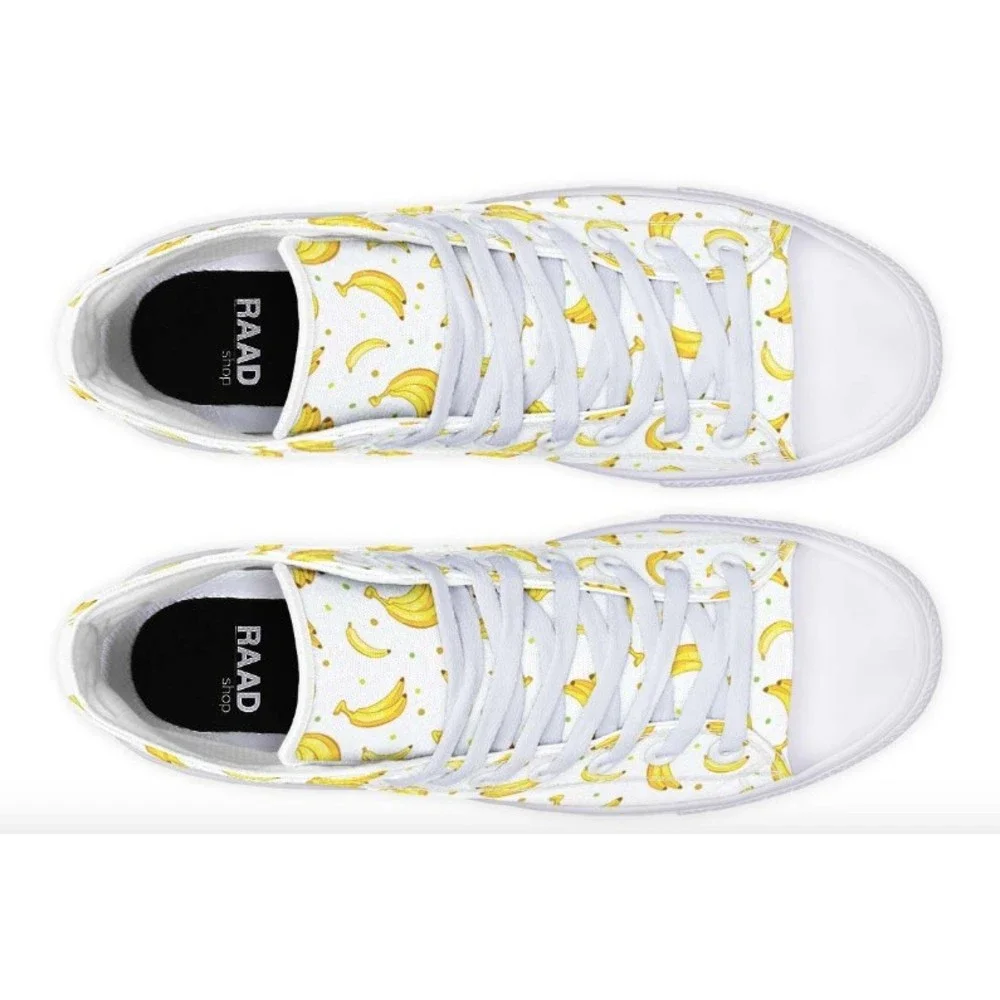 Raad Shop I Love Bananas Unisex Women's Sz 7/Men's Sz 5.5 /High Top Sneaker Shoe